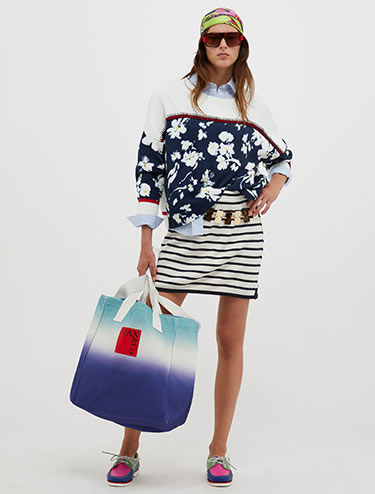 Jersey con estampado y canalé - fantasìa blanco - MAX&Co.